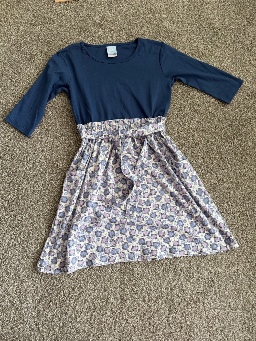bella bliss Navy Top Floral Skirt Casual Dress